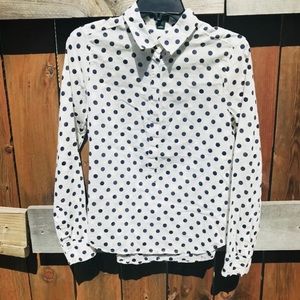 J.Crew Polka Dot Long Sleeve Pullover Small
